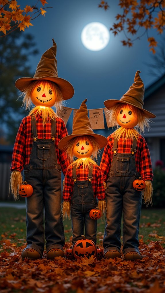 charming halloween scarecrow display
