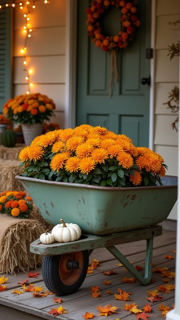 charming halloween wheelbarrow planter