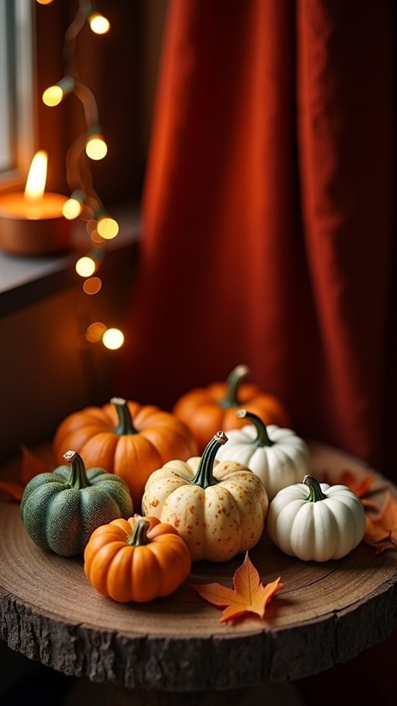 charming miniature pumpkin arrangement
