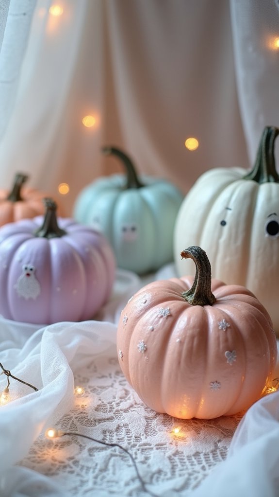 charming pastel pumpkin decor