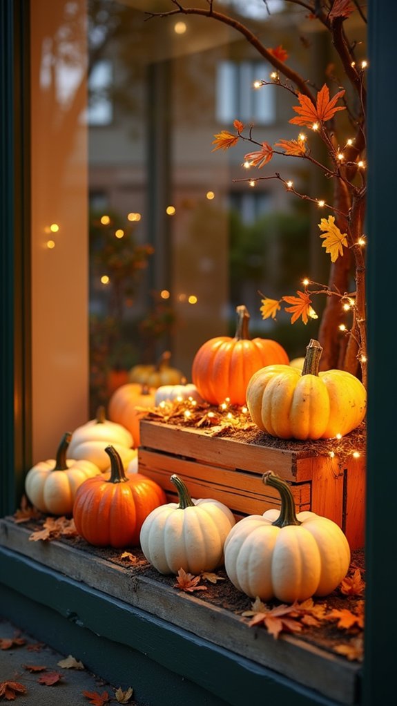 charming pumpkin patch display