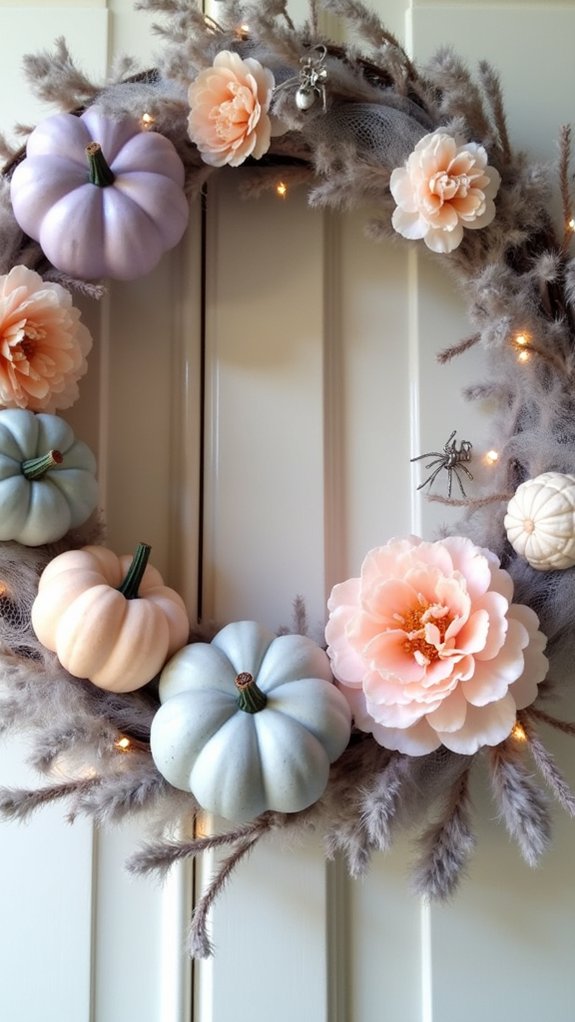 cheerful pastel halloween wreaths