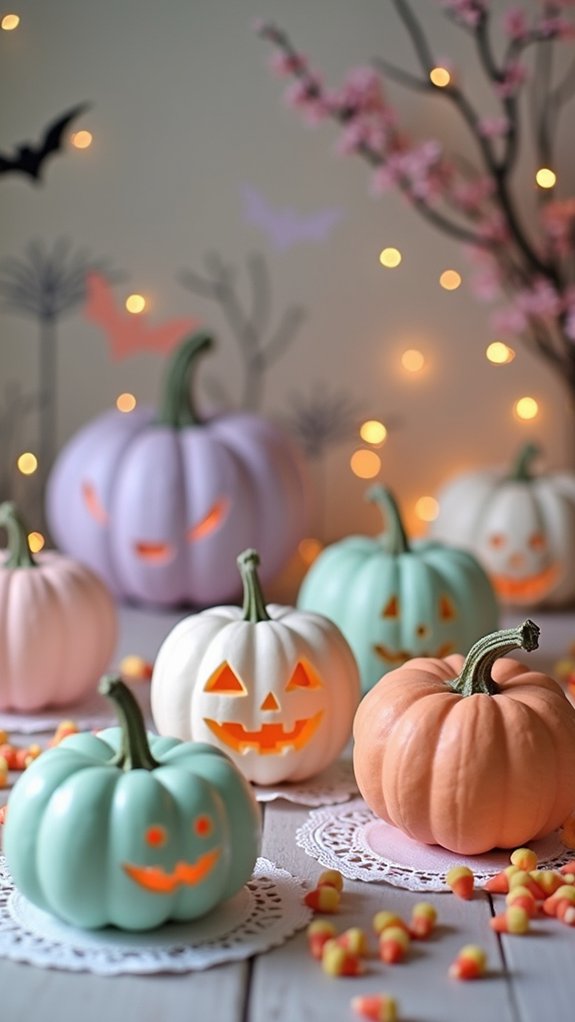 cheerful pastel pumpkin decor