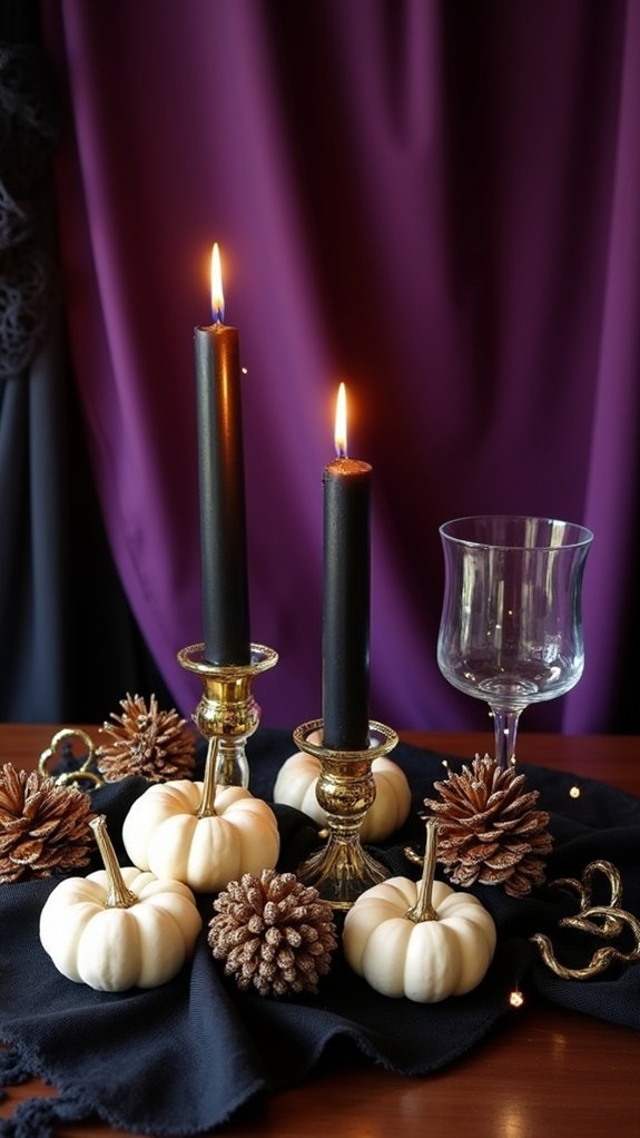 chic halloween candle decor