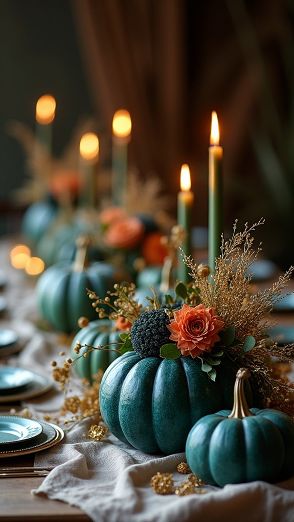 chic pumpkin centerpiece arrangements