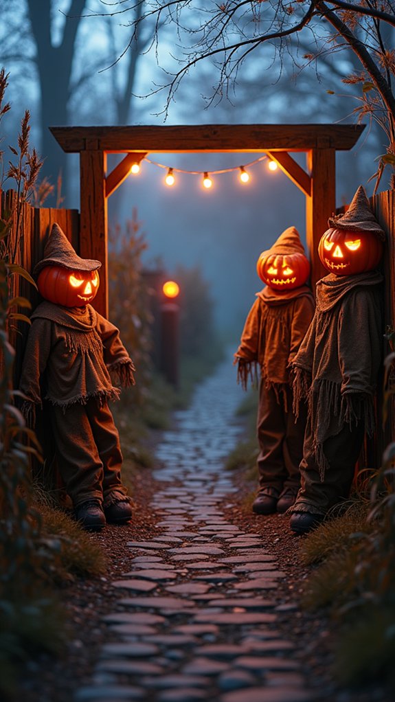 chilling halloween scarecrow sentinels