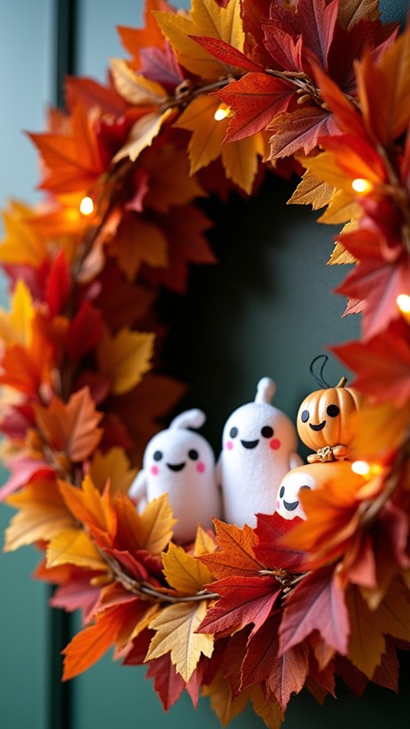 colorful autumn leaf wreaths