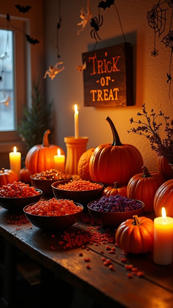 colorful candy halloween station