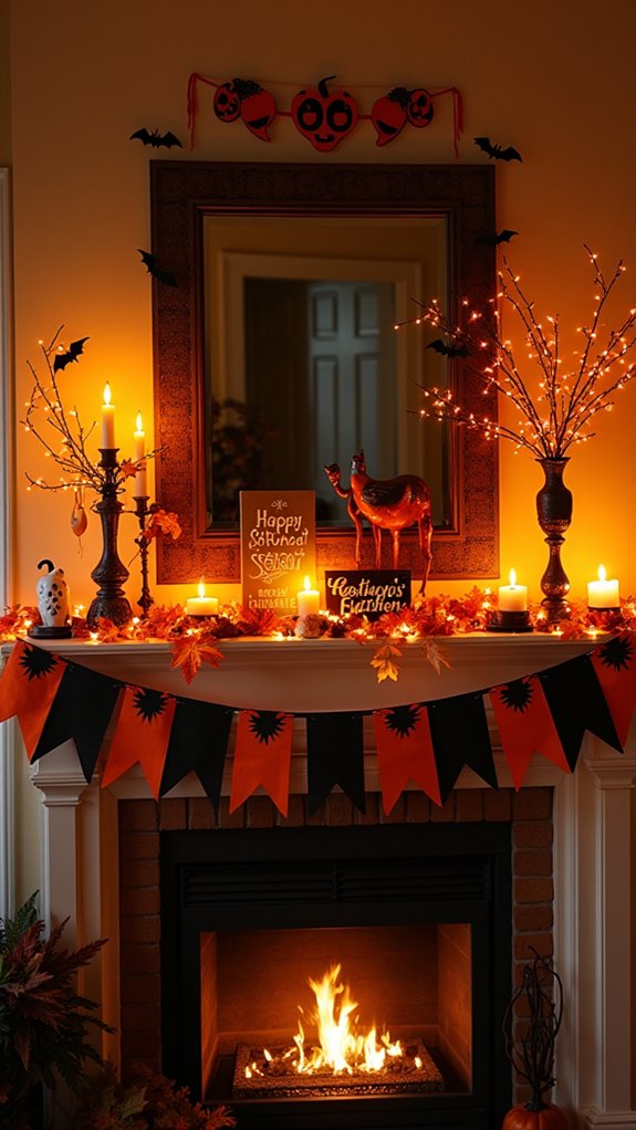 colorful halloween banners displayed