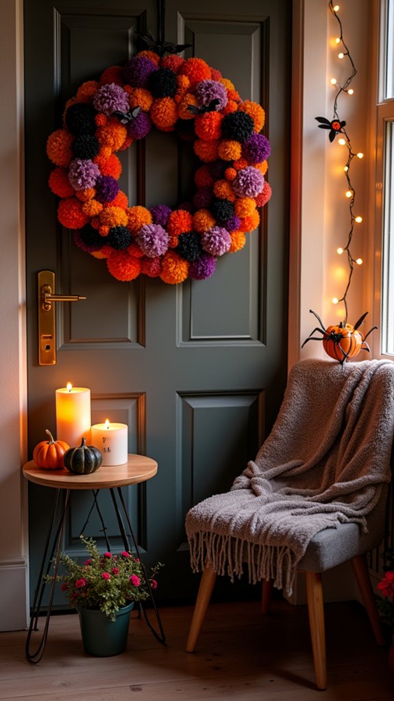 colorful halloween wreath designs