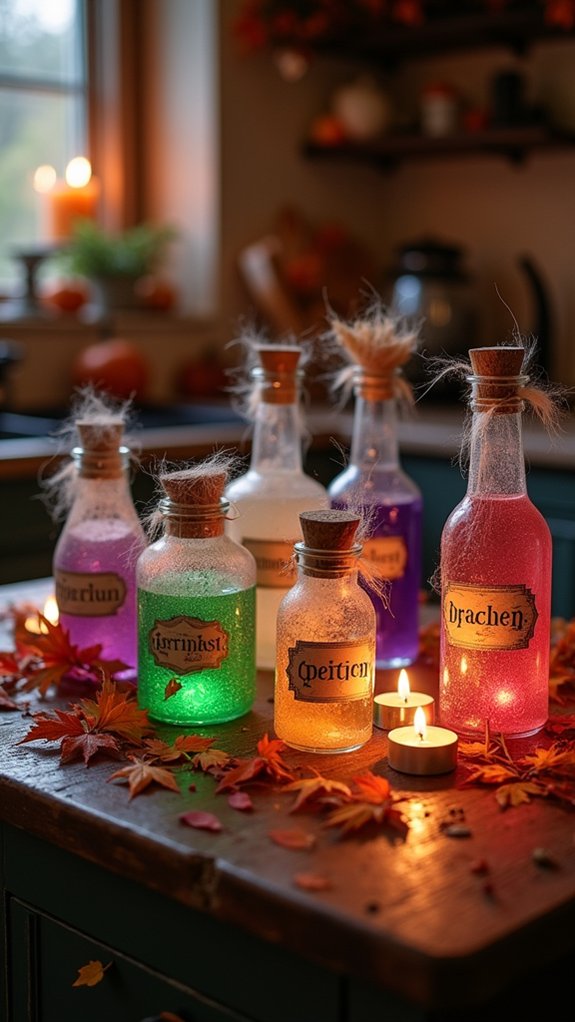 colorful potion decorative jars