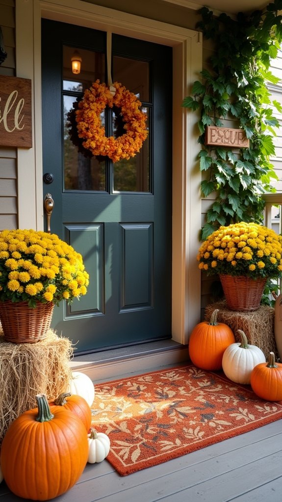 cozy autumn doormat decor