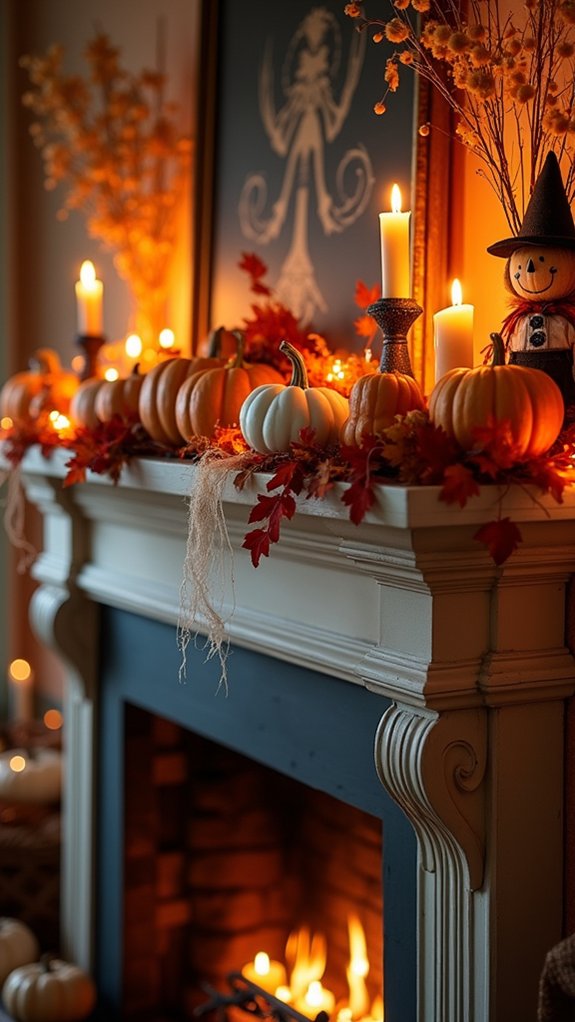 cozy autumn pumpkin display