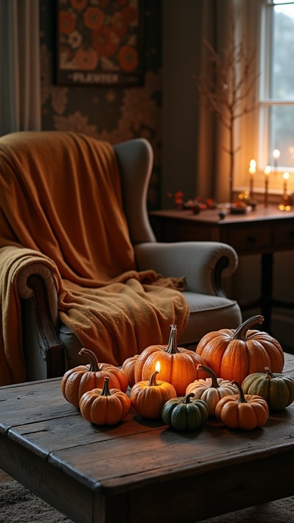 cozy decorative pumpkin accents