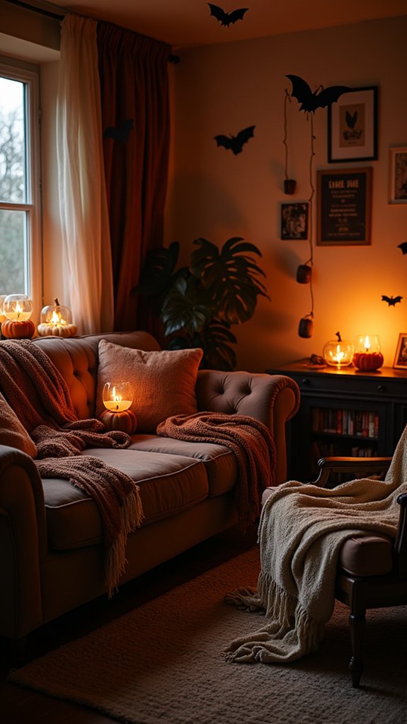 cozy halloween blanket decor