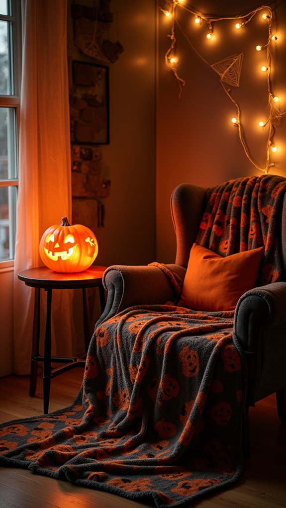 cozy halloween themed blankets