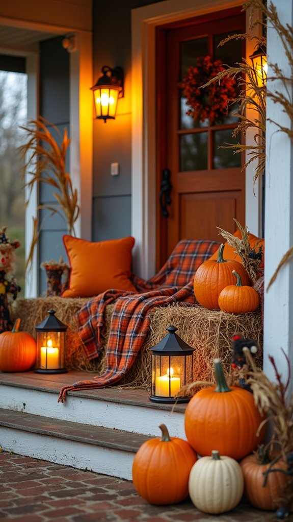 cozy hay bale seating