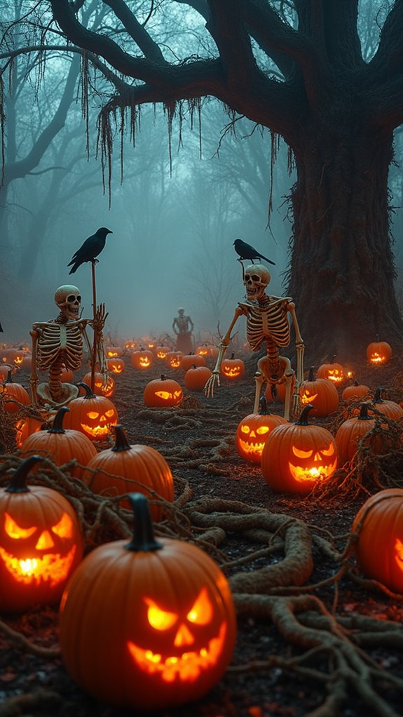 creepy carved pumpkins glow
