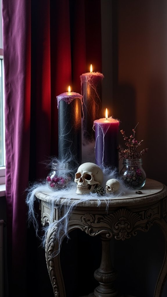 creepy gothic candle arrangements