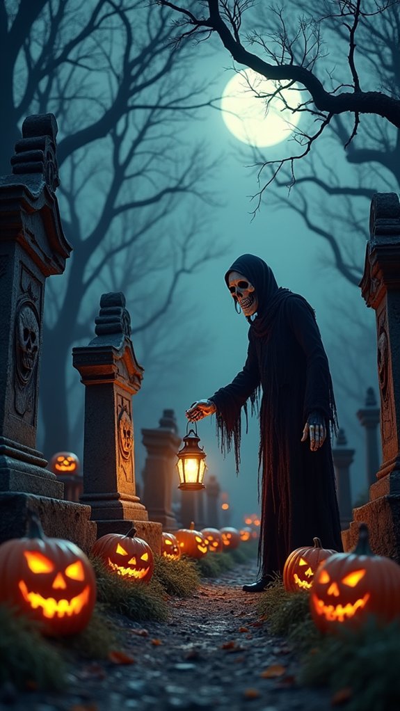 creepy halloween graveyard display