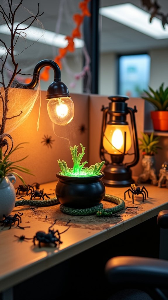 creepy halloween workspace accents