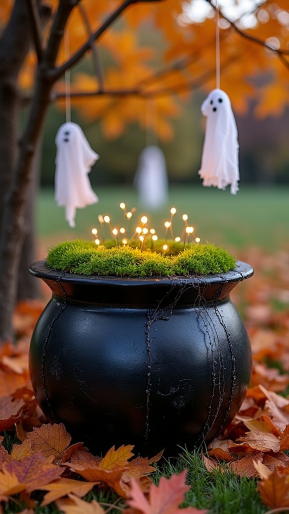 diy halloween cauldron decor