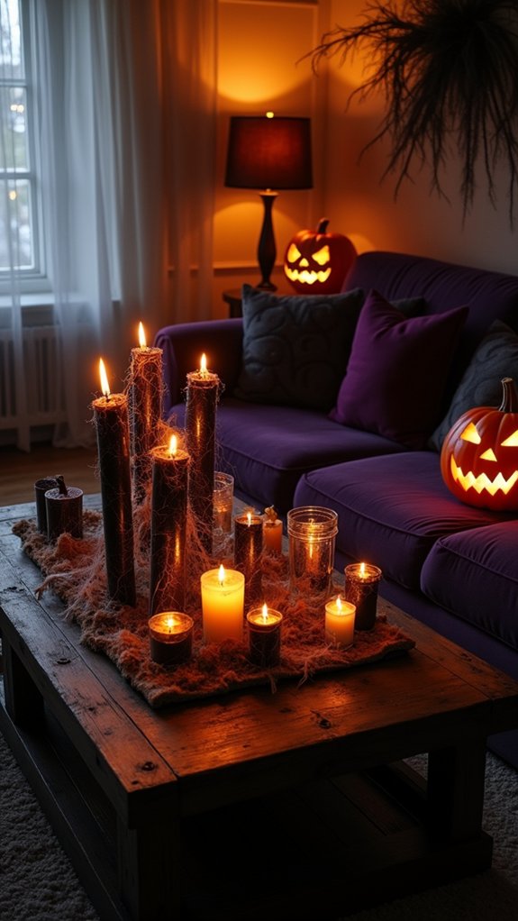 eerie candle ambiance created
