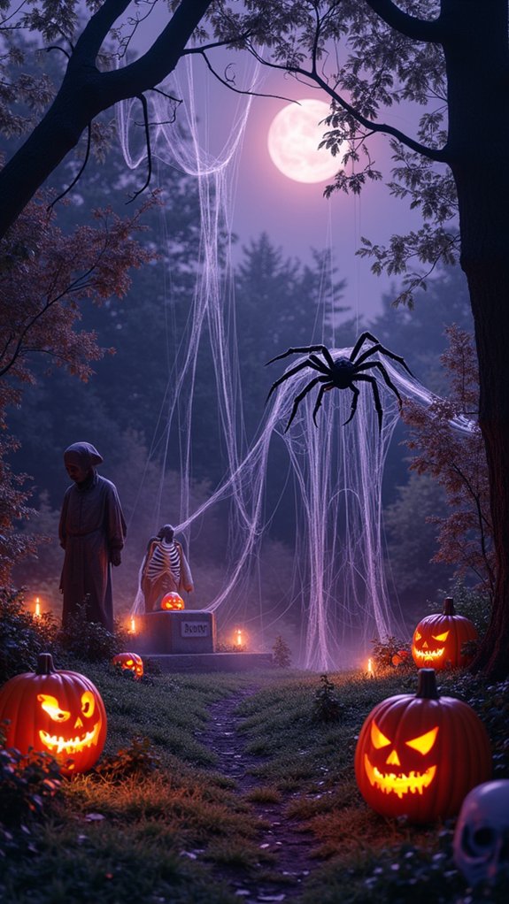 eerie halloween cobweb decorations