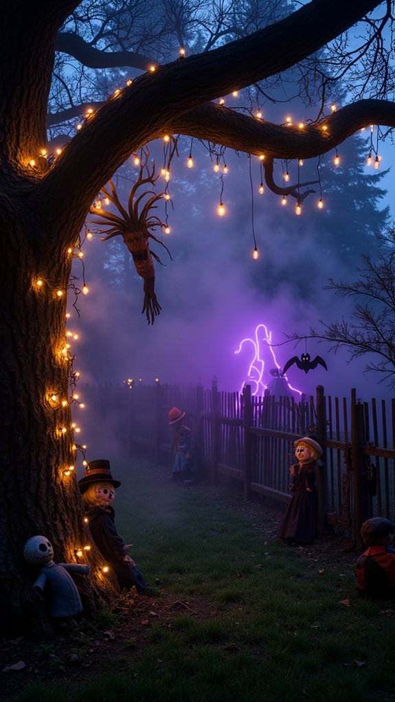 eerie halloween string lights