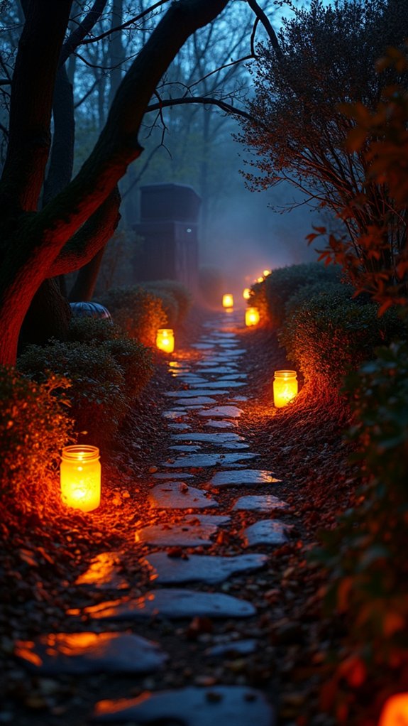 eerie illuminated halloween pathway