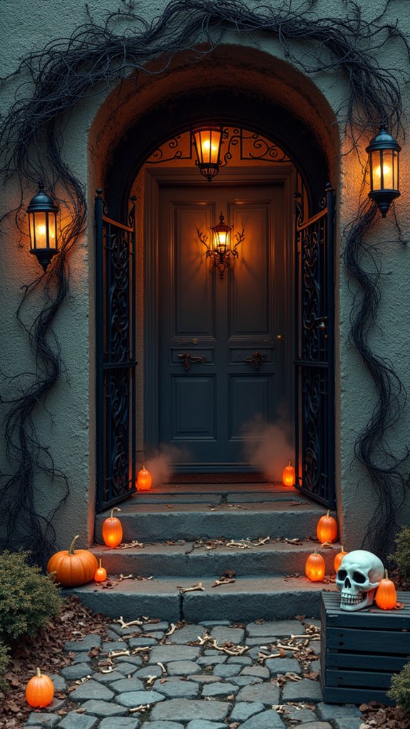 eerie skeletons enhance decor