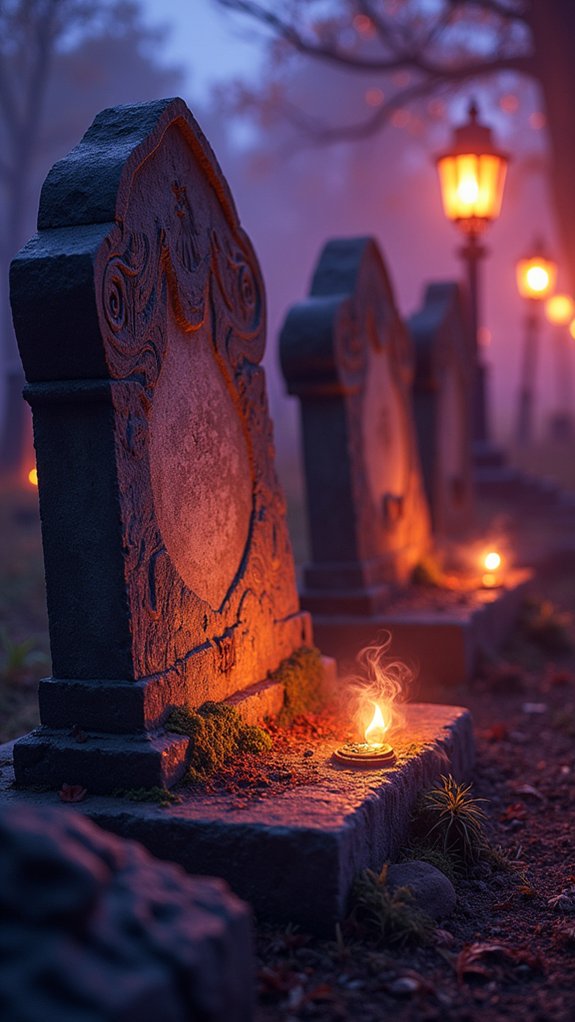 eerie tombstone lighting effects