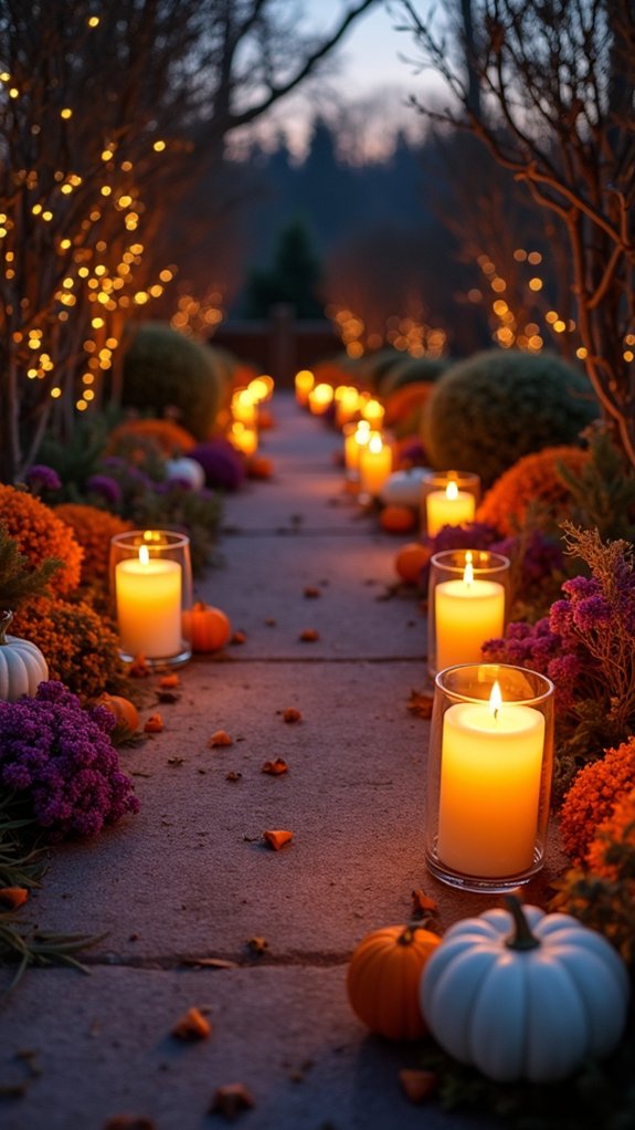 elegant candlelit pathways invite