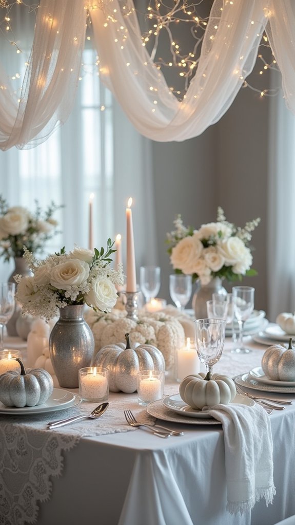 elegant ghostly halloween tablescape