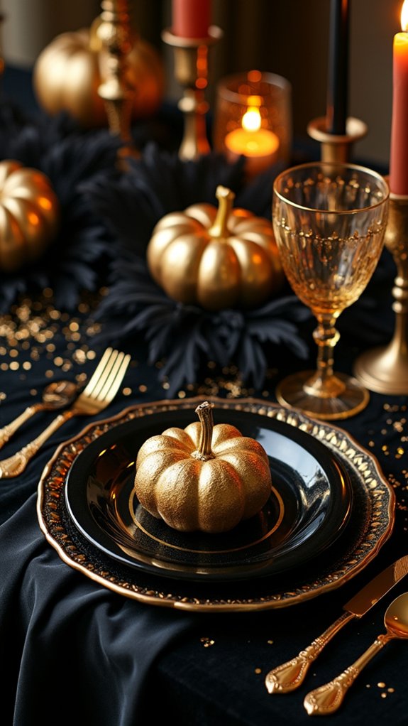 elegant gold pumpkin accents