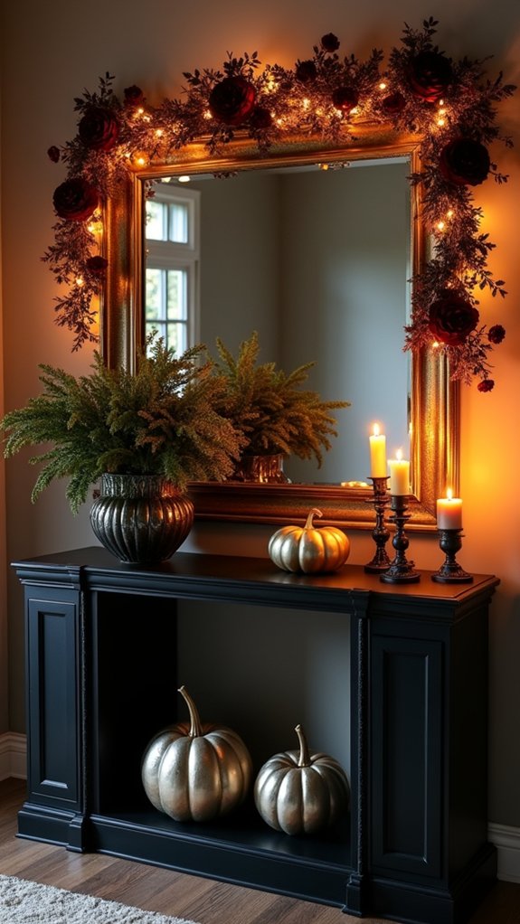 elegant halloween entryway decor