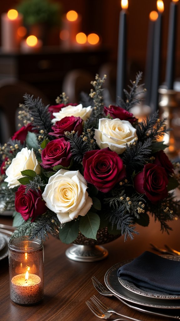 elegant halloween floral decor