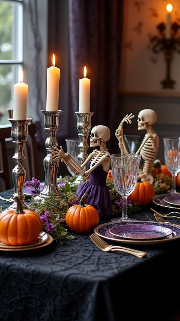 elegant halloween skeleton soiree