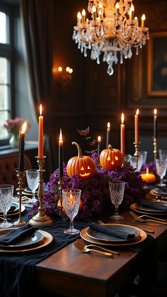elegant halloween table decor