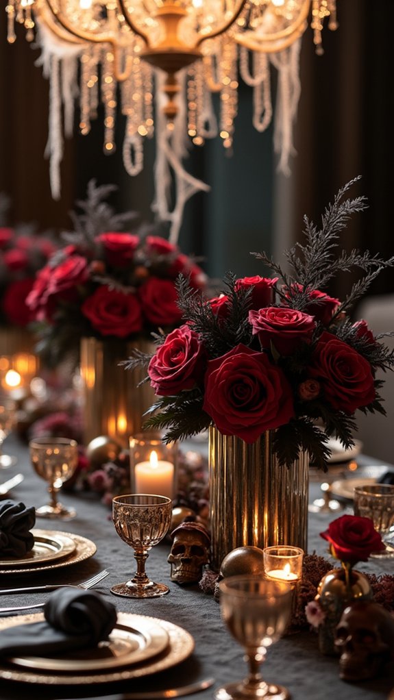 elegant halloween table decor