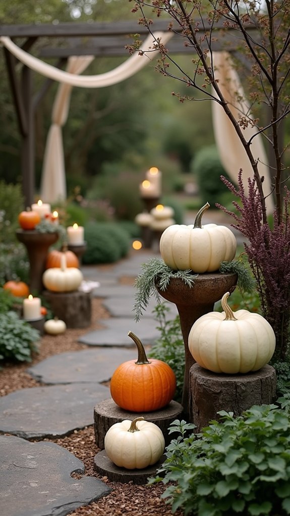 elegant seasonal pumpkin displays