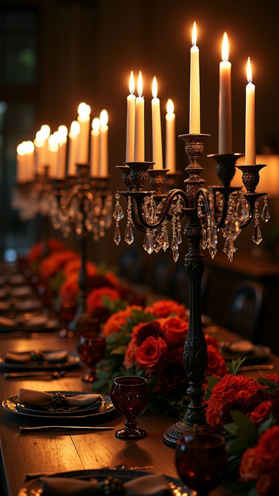 elegant spooky candelabra decor