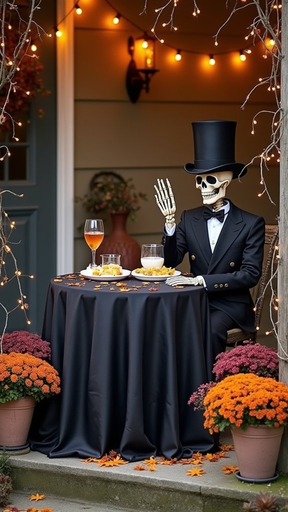 elegant spooky skeleton decor