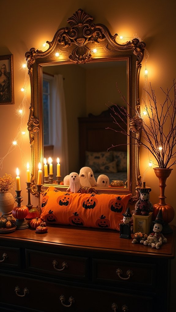 enchanted halloween mirror decor
