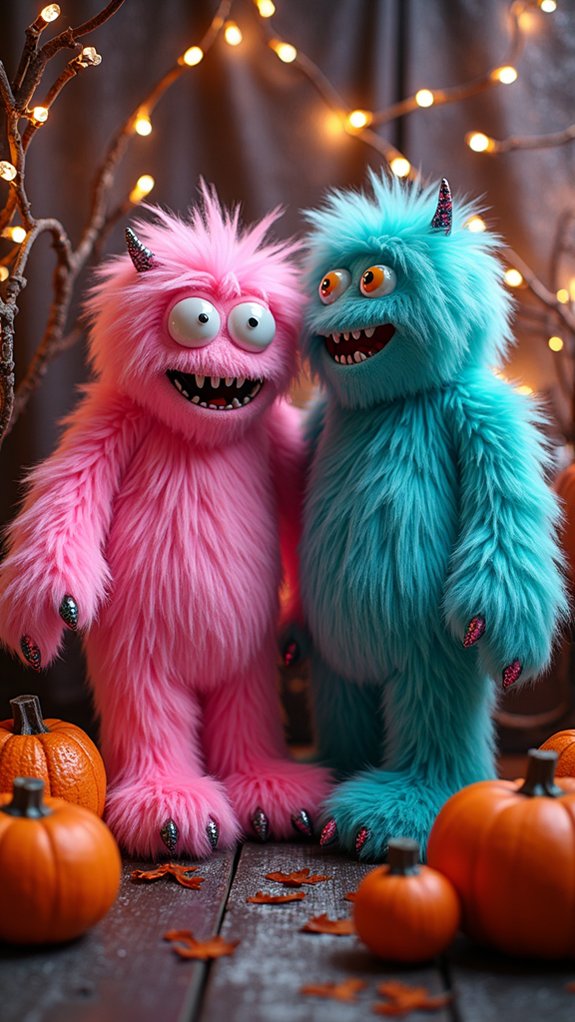 faux fur halloween decor