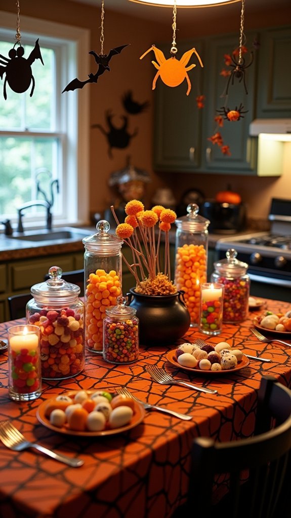 festive halloween candy station