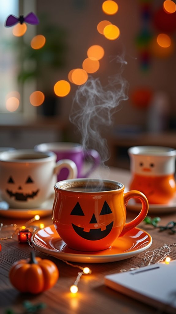 festive halloween coffee mugs