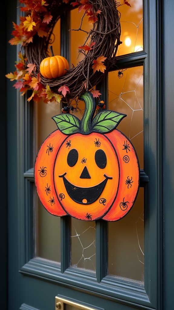 festive halloween door decor