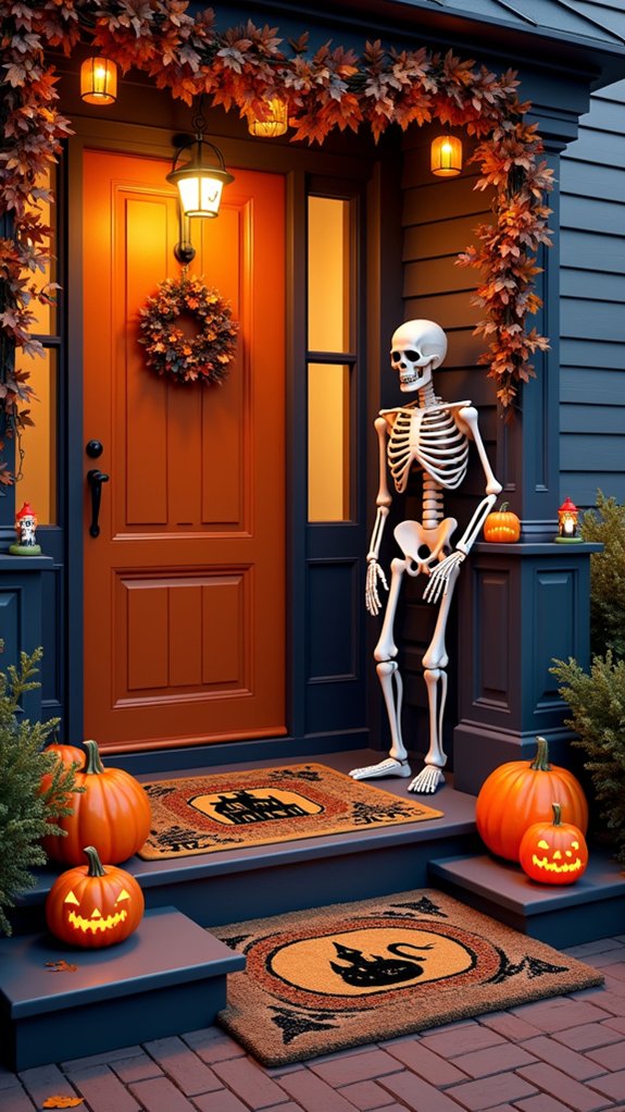 festive halloween door mats