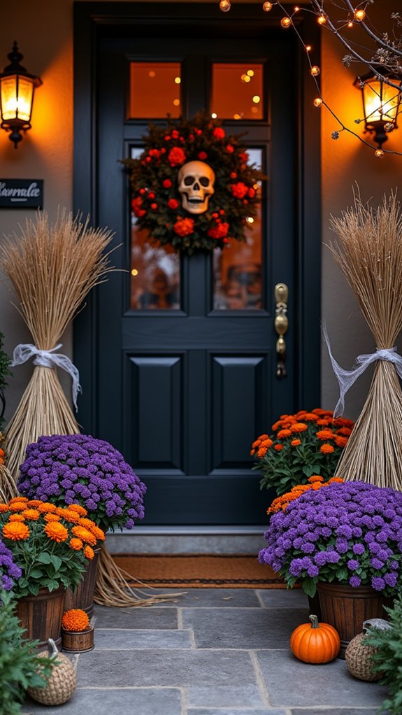 festive halloween floral arrangements